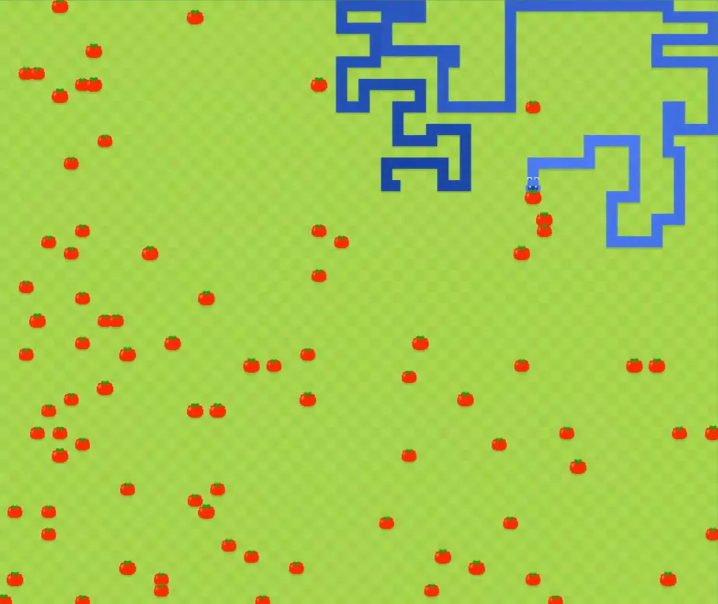 Google Snake mostrando múltiples manzanas en el tablero de juego